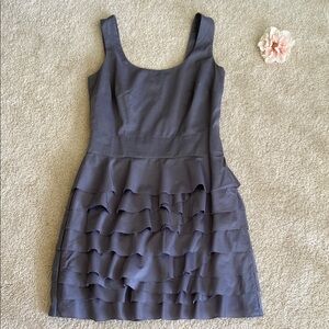LOFT gray ruffled Mini Dress Sleeveless Scoop Neck, 2P